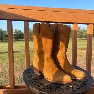 Tecovas The Josie Sienna Suede Western Cowboy Boots
